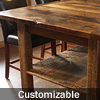 Salvaged barnwood island with bottom shelf in Burlington kitchen